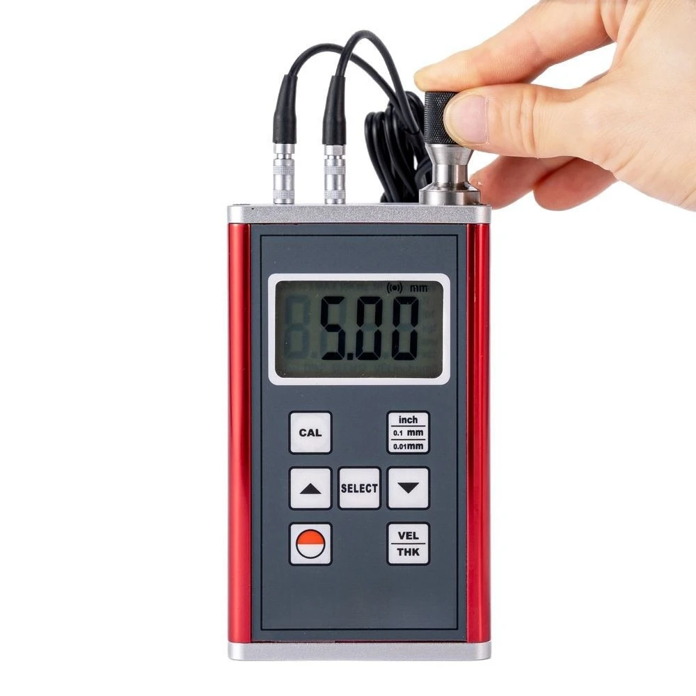 Digital display 0.75mm~ 400mm ultrasonic thickness gauge handheld metal steel plate plastic thickness test