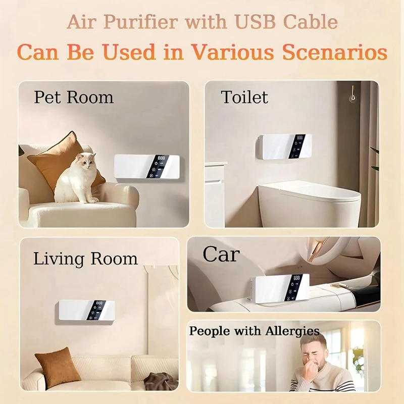 Air Purifiers For Home Cat Litter Deodorizer, Plug In Air Ionizer Purifiers For Home Pets Bedroom Toilet Kitchen