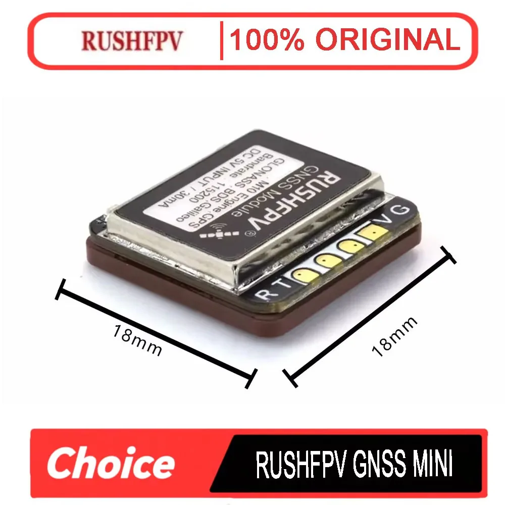 RUSHFPV GNSS MINI M10 UBX NMEA Dual Protocol GPS Module Built-in Ceramic Antenna for RC Airplane FPV Long Range