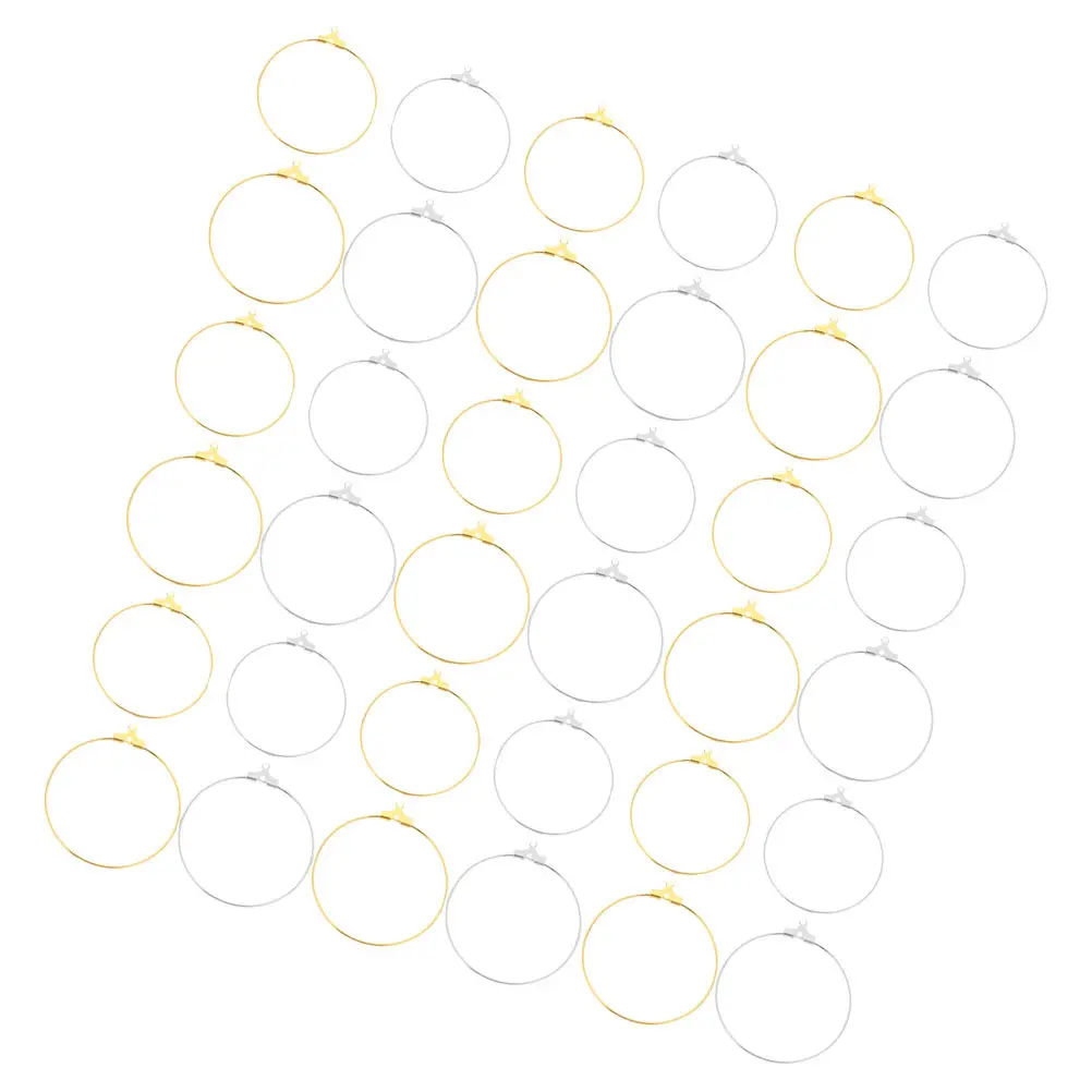 40 Piezas de Aros Redondos para Joyería, Componentes para Abalorios, Aretes, Acero Inoxidable, Kit de Suministros para Hacer Joyería Artesanal