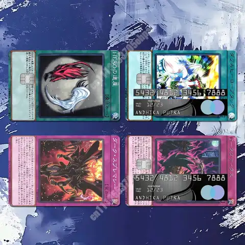 yugioh debit card skins 2pcs Anime Vinyl Sticker Skin for Transportation, Credit Card, ATM Card, NOL & Key Card Skin Dark Magician Debit Card Skin