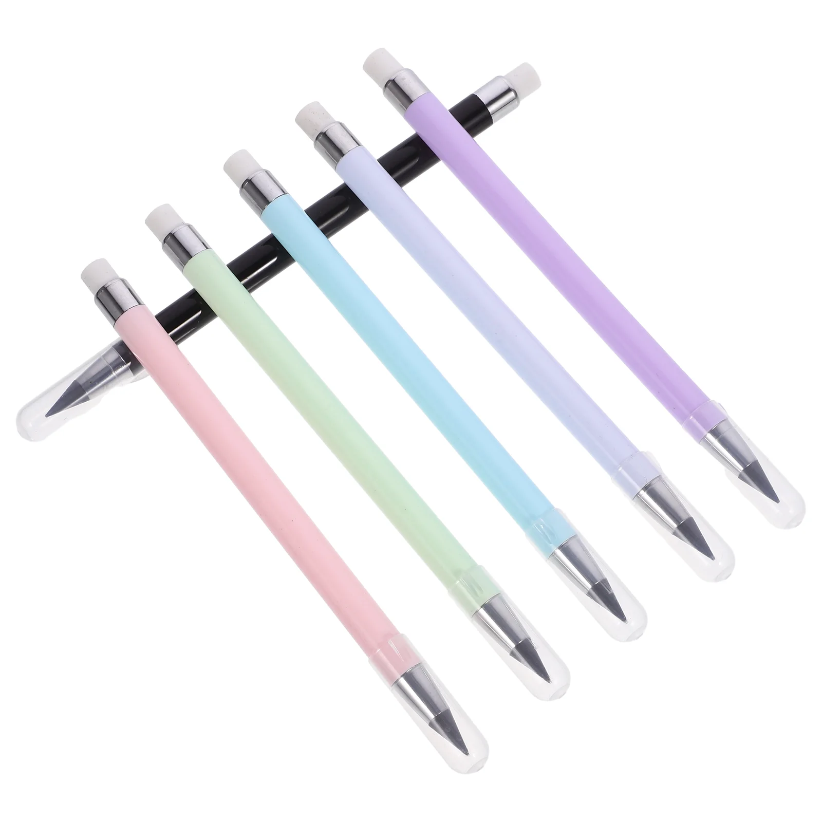 

6 Pcs Eternal Pen Pencil No Sharpen Pencils with Eraser Plastic Charcoal for Sketching Engraved