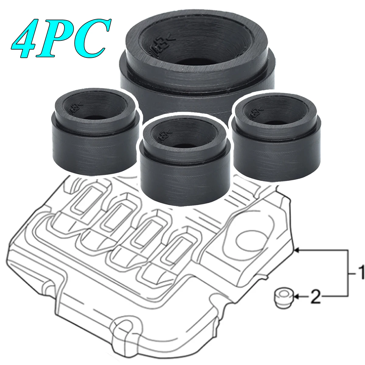 

4PC Car Engine Cover Rubber Mounting For AUDI Seat Alhambra BMW Ford Mercedes Clip Push-on Connector Grommet Bushing Absorber