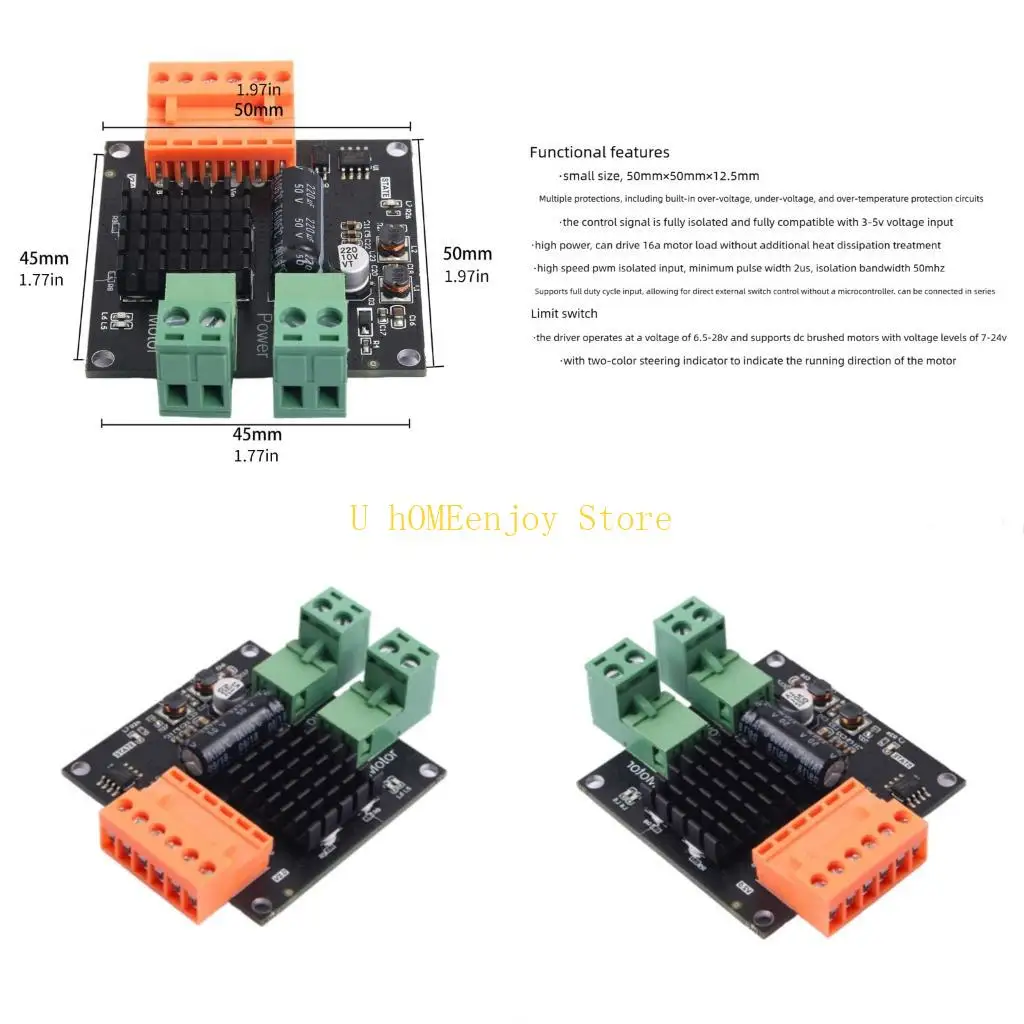 B0KF DC12V24V16A Motor Controller Driver Board With Thermal Protections Double Direction For Brushed Motors
