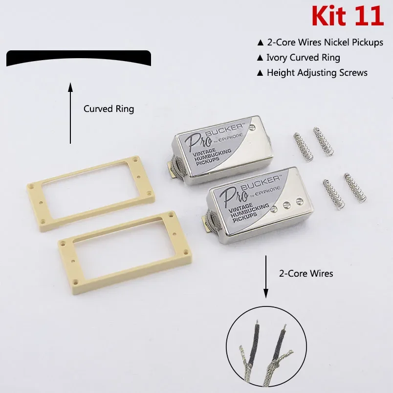 1 set originele echte Epi Standard PRO elektrische gitaar Alnico humbucker pick-up nikkel / gouden cover