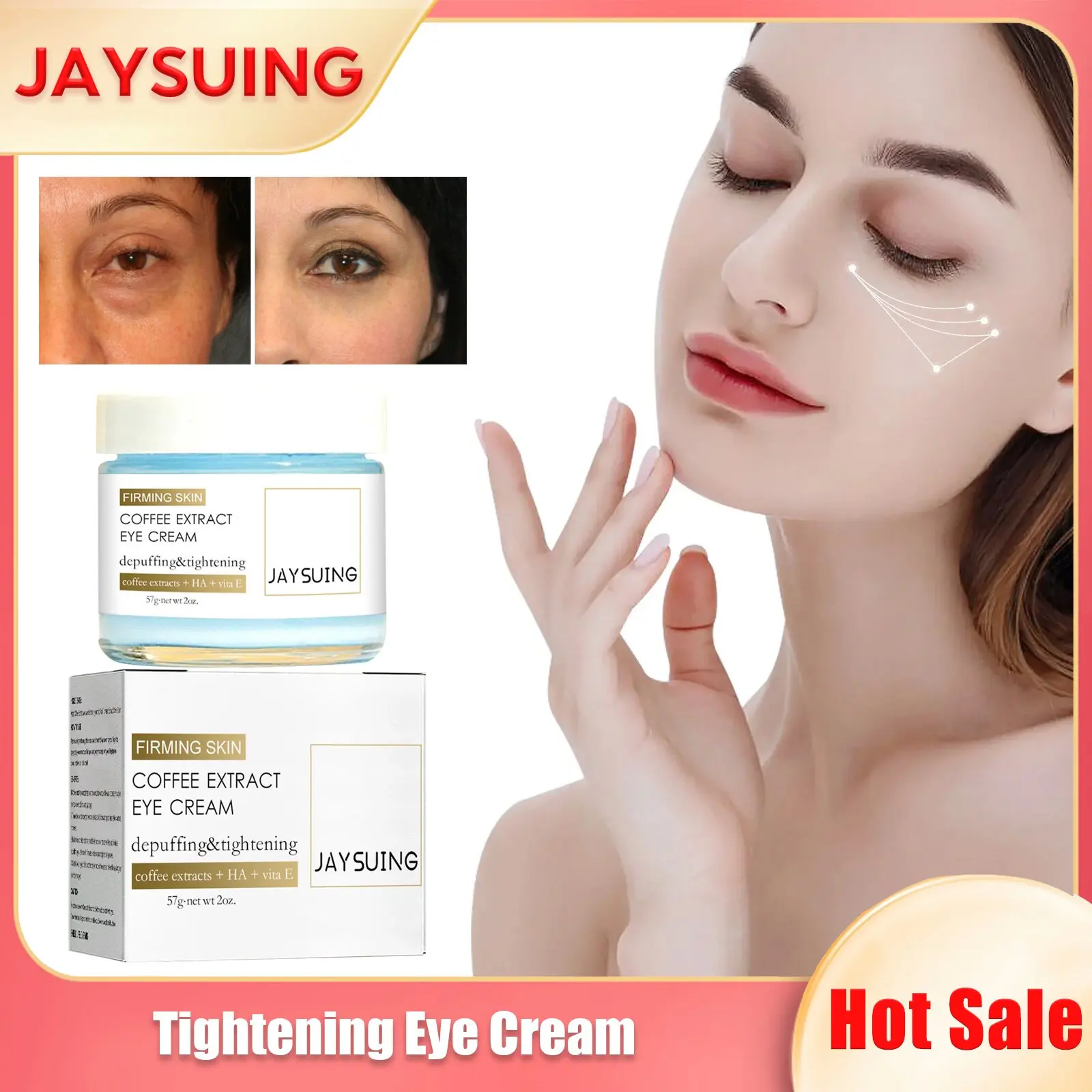 

Anti Wrinkle Eye Cream Anti Puffiness Eliminate Eye Bag Dilutes Fine Lines Lift Firming Hydrating Dark Circle Remover Eye Cream