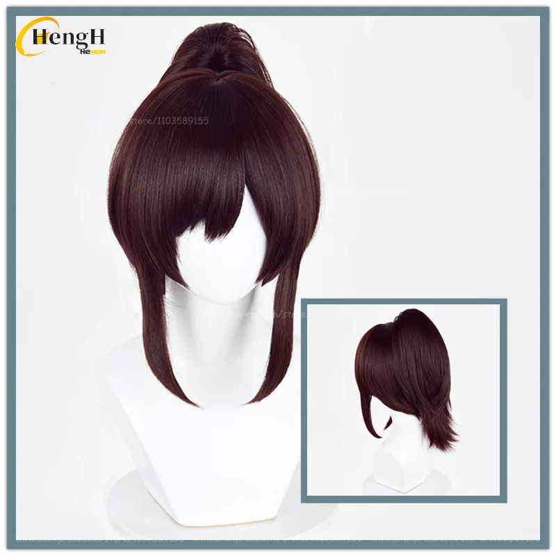

In Stock Anime Sasha Braus Unisex 40cm Dark Brown Ponytail Wig Heat Resistant Synthetic Hair Halloween Party Cosplay Anime Wigs
