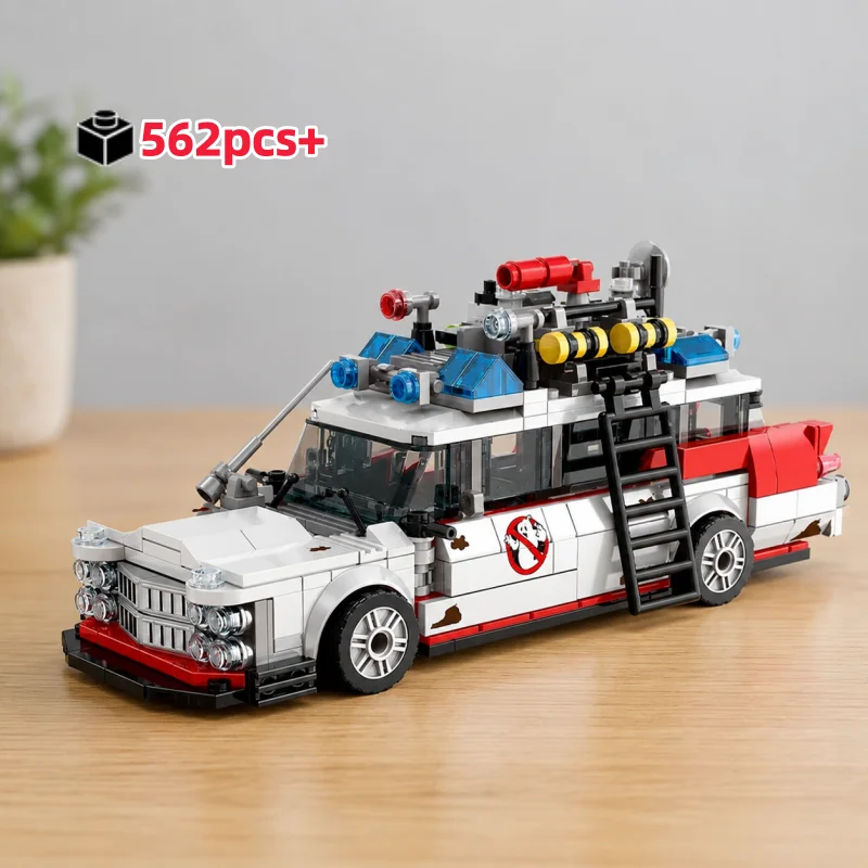 Technisches Ghostbusters-Bus-Baustein-Set, MOC-Bausatz, DIY-Modell, Tischdekoration, Geburtstags- und Weihnachtsgeschenke für Jungen