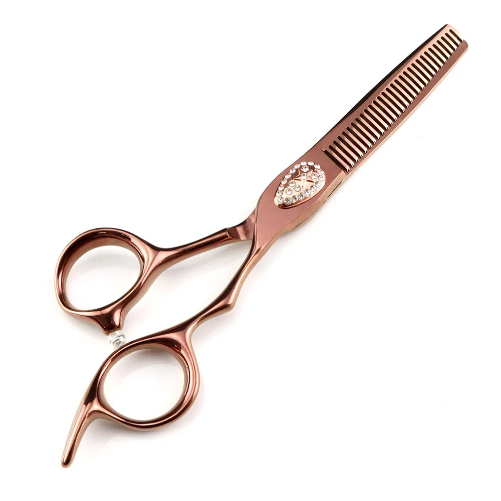 Professional JP440C steel 6 \'\' Gem scissor Bronze hair scissors haircut thinning barber hair cutting shears hairdresser scissors