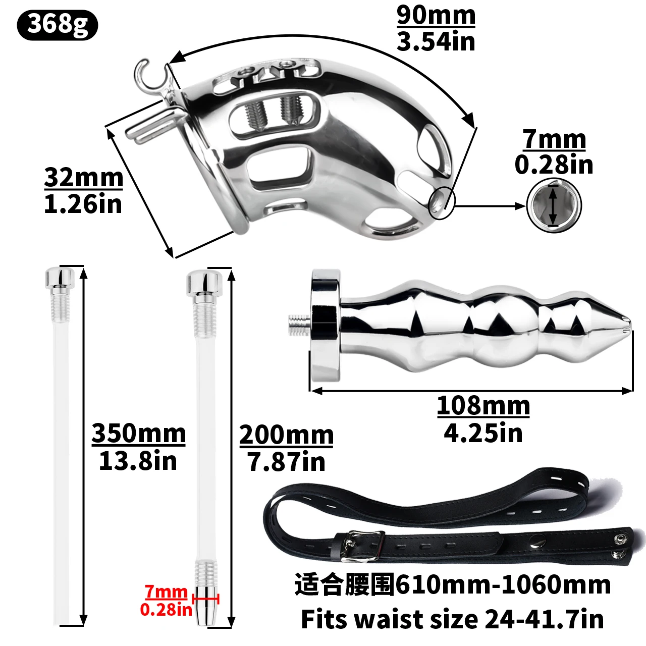 LEZEE Male Chastity Cage With Silicone Urethral Catheter Buttplug Penis Ring Chastity Belt Metal Anal Plug BDSM Sex Toys For Men