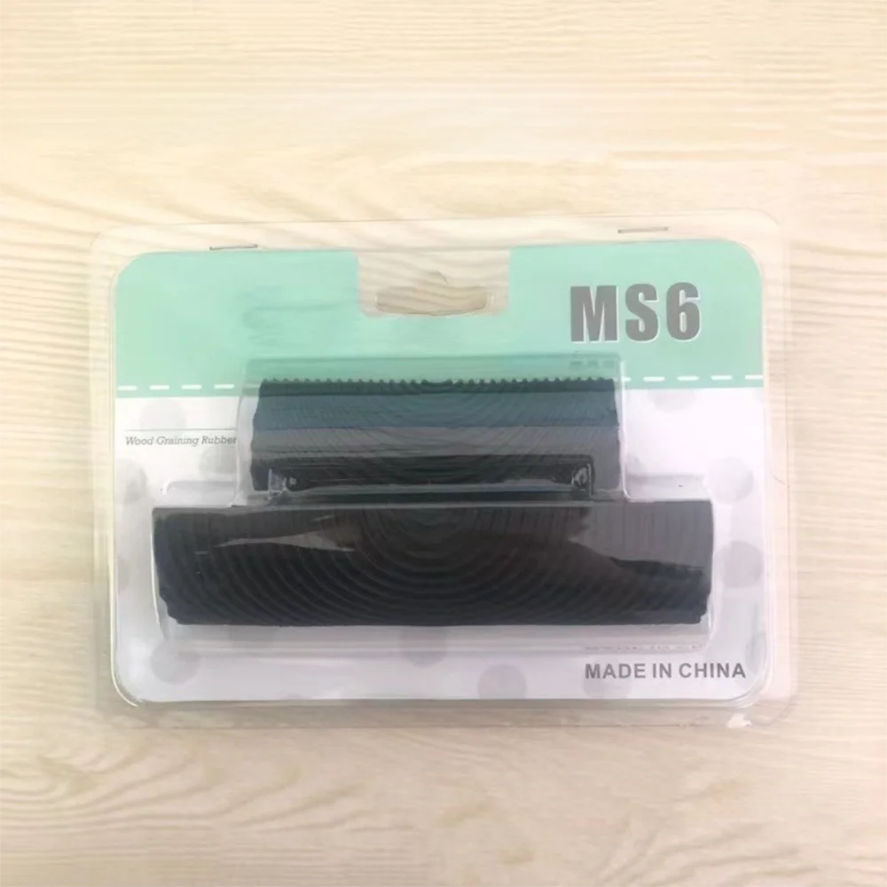 Rubber Imitation Wood Grain Tools Imitation Wood Textured Embossed Pattern Rubber Roller Brush Reusable DIY Graining Tool