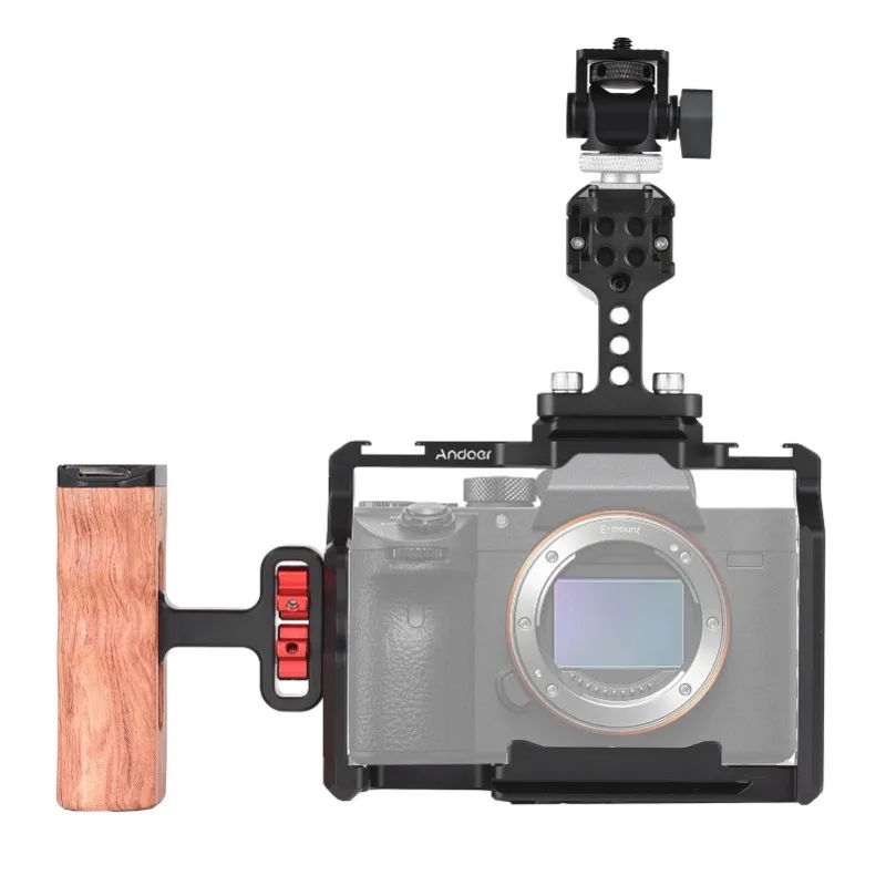 Andoer Aluminum Alloy Camera Cage Kit Including Camera Cage Mini Monitor Mount Replacement For A7IV/ A7III/ A7II/ A7R III