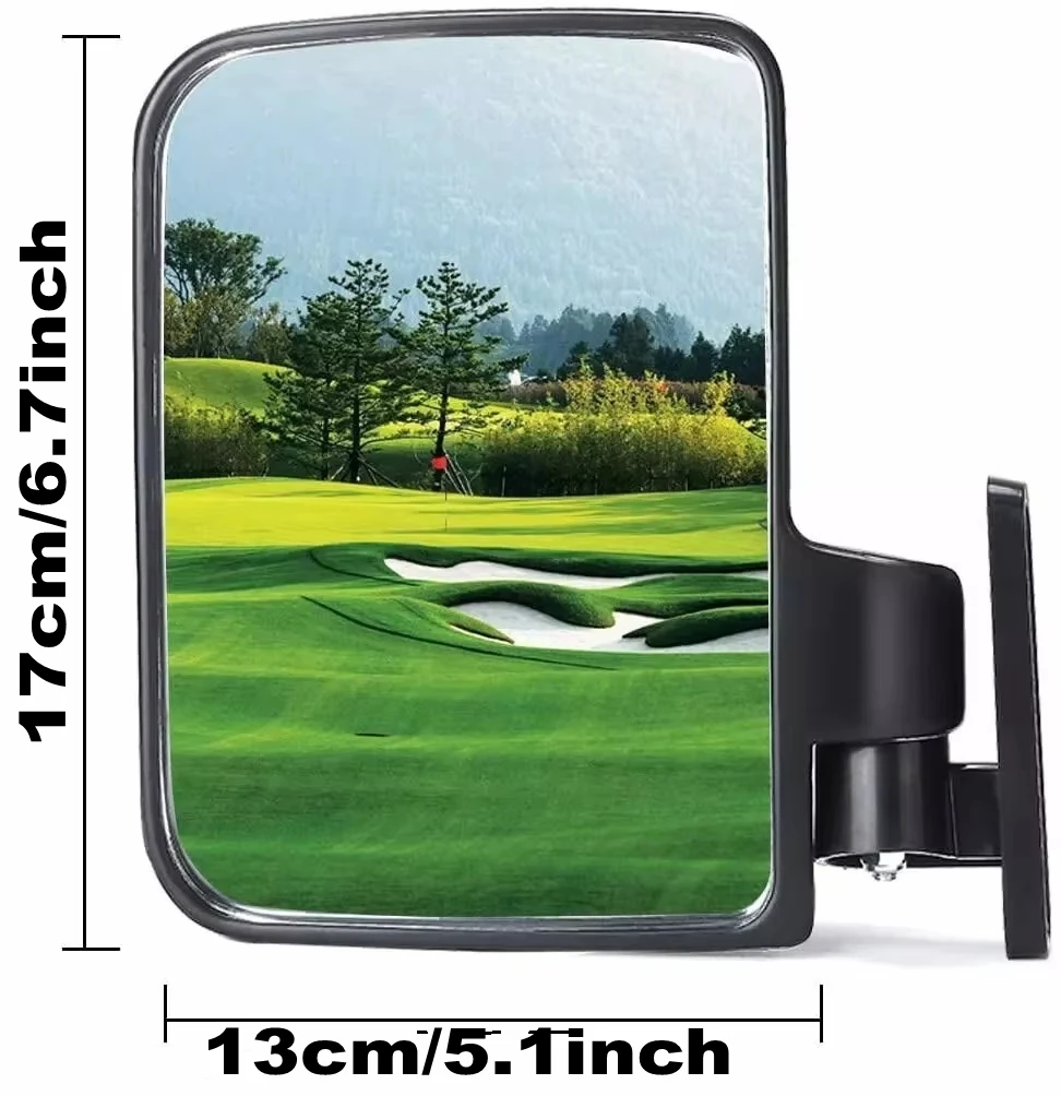 1 Pair (2 PCS) Side Mirrors for Yamaha Club Car EZGO Rear View Mirror for Golf Cart No Drilling