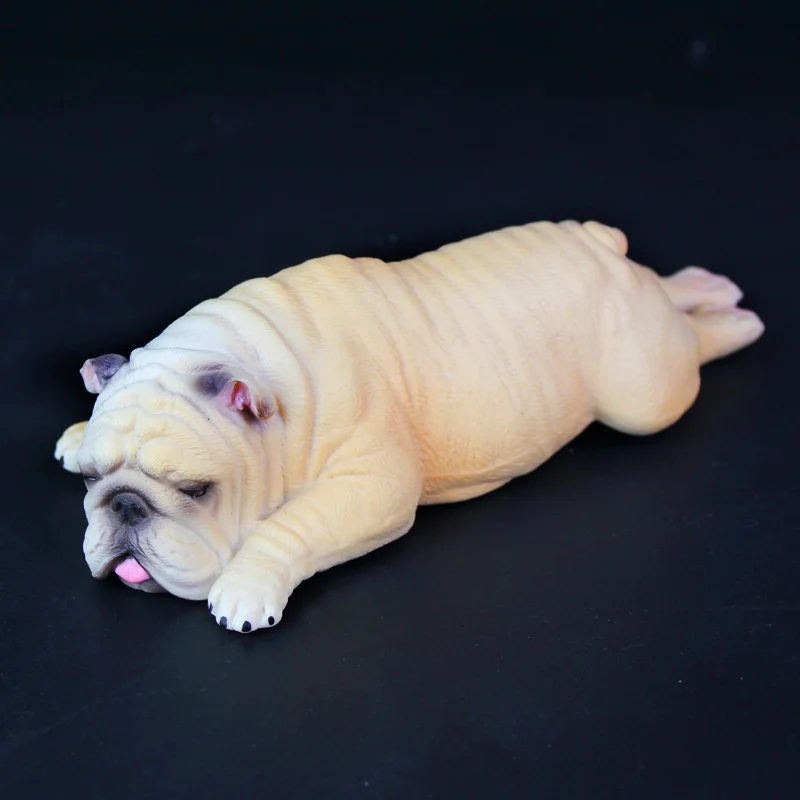 Children's solid simulation wild animal model dozing Bulldog pet dog toy accessories