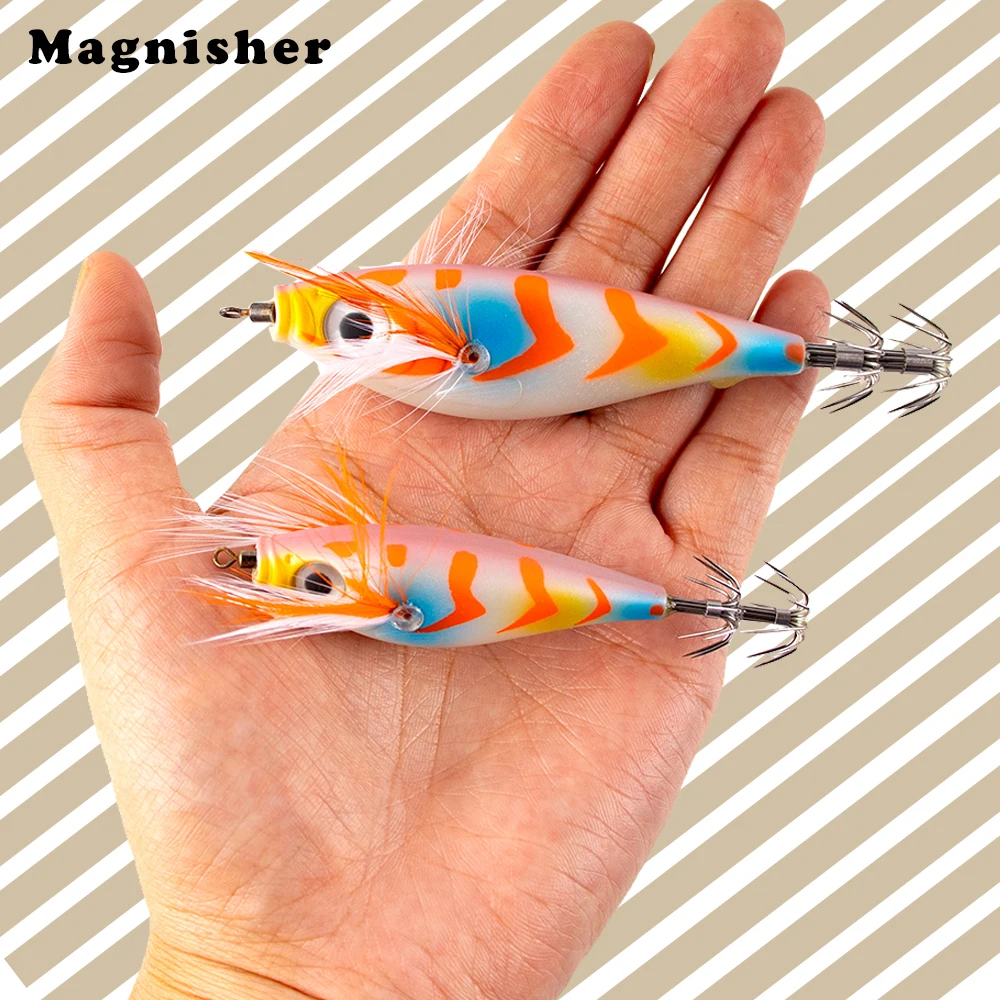 Magnisher البلاستيك الحبار الصيد السحر مضيئة الطلاء الصلب الطعوم الاصطناعية 7.5 سنتيمتر/10 سنتيمتر العائمة الحبار الطعوم حشرجة الموت إغراء معالجة