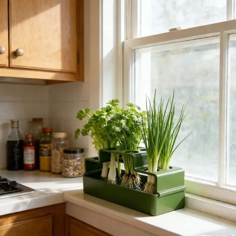 Scallion and chive regeneration planter hydroponic vegetable box 3D printed soilless planting box