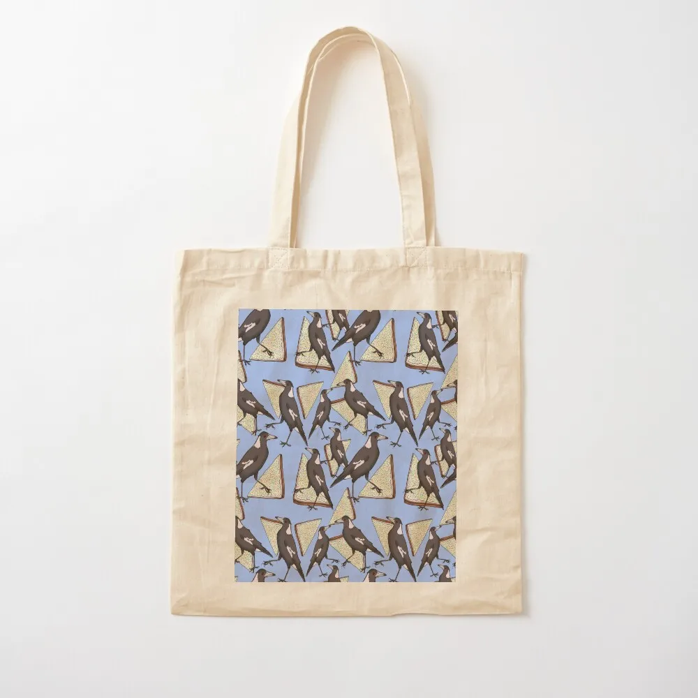 Magpies and Fairy Bread - Blue Tote Bag Canvas bags for women shoping bag