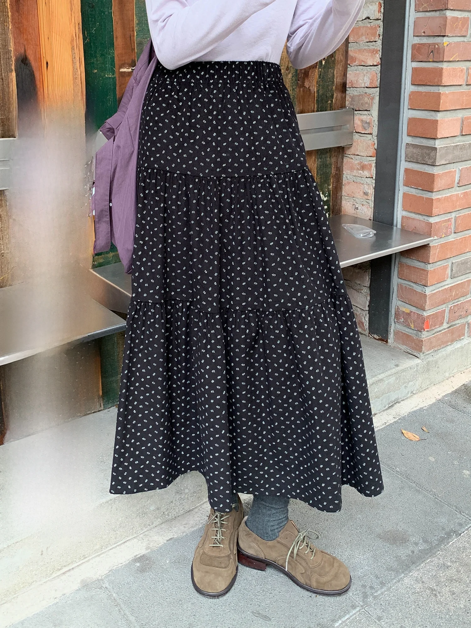 

Новая женская юбка миди с цветочным принтом и высокой талией, повседневная, А-силуэт, с драпировкой, для весны и зимы