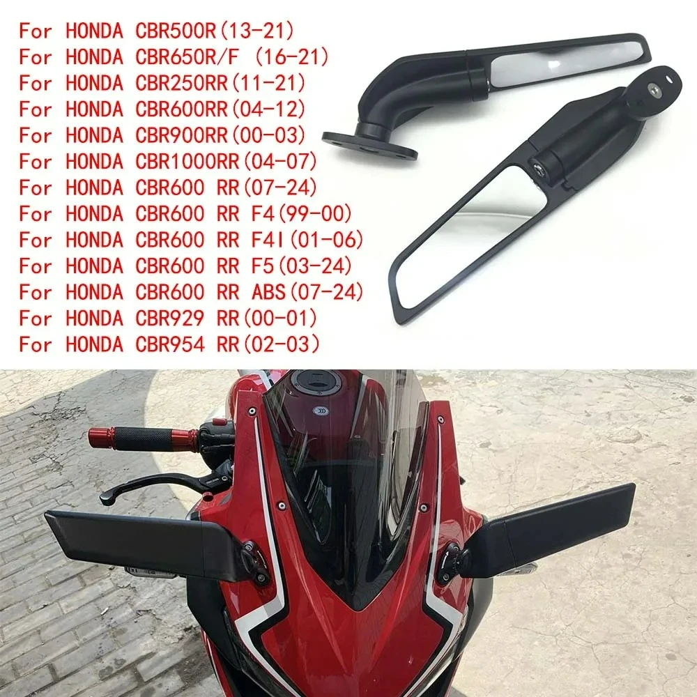 Motorcycle Adjustable Rotating Rearview Mirror Modified Wind Wing  For HONDA CBR500R CBR250RR CBR650R CBR600RR CBR1000RR