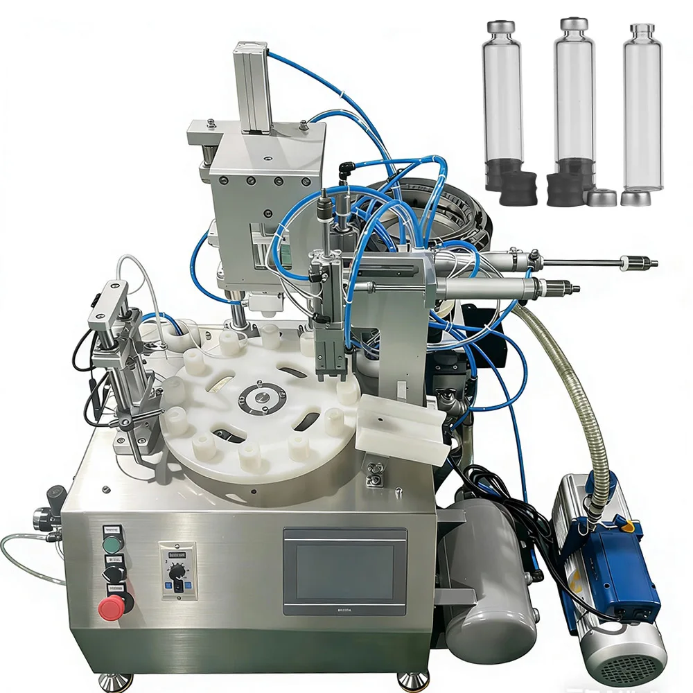 Wholesale Price Automatic 1.8ml 3ml Glass Vial  Small Dose Liquid Vacuum Filling Stoppering Capping Machine
