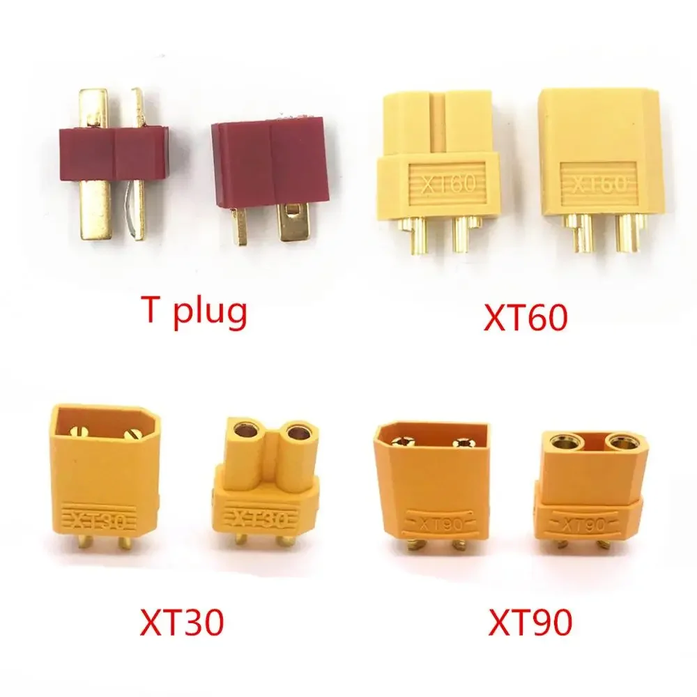 XT30 XT60 XT60H XT90 EC2 EC3 EC5 EC8 T Plug 3.5mm Banana Battery Connector Set Male Female Gold Plated Banana Plug for RC Parts