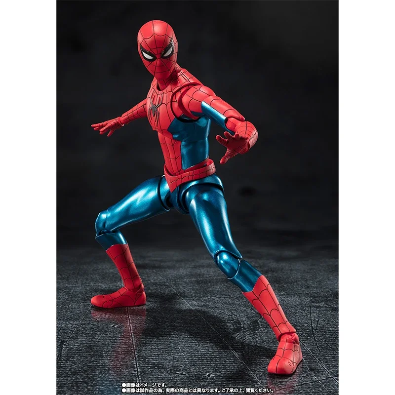 Figurine originale S.H.Figuarts SHF Spider Man, nouveau costume rouge et bleu Spiderman: No Way Home, jouets modèles en Pvc, en Stock