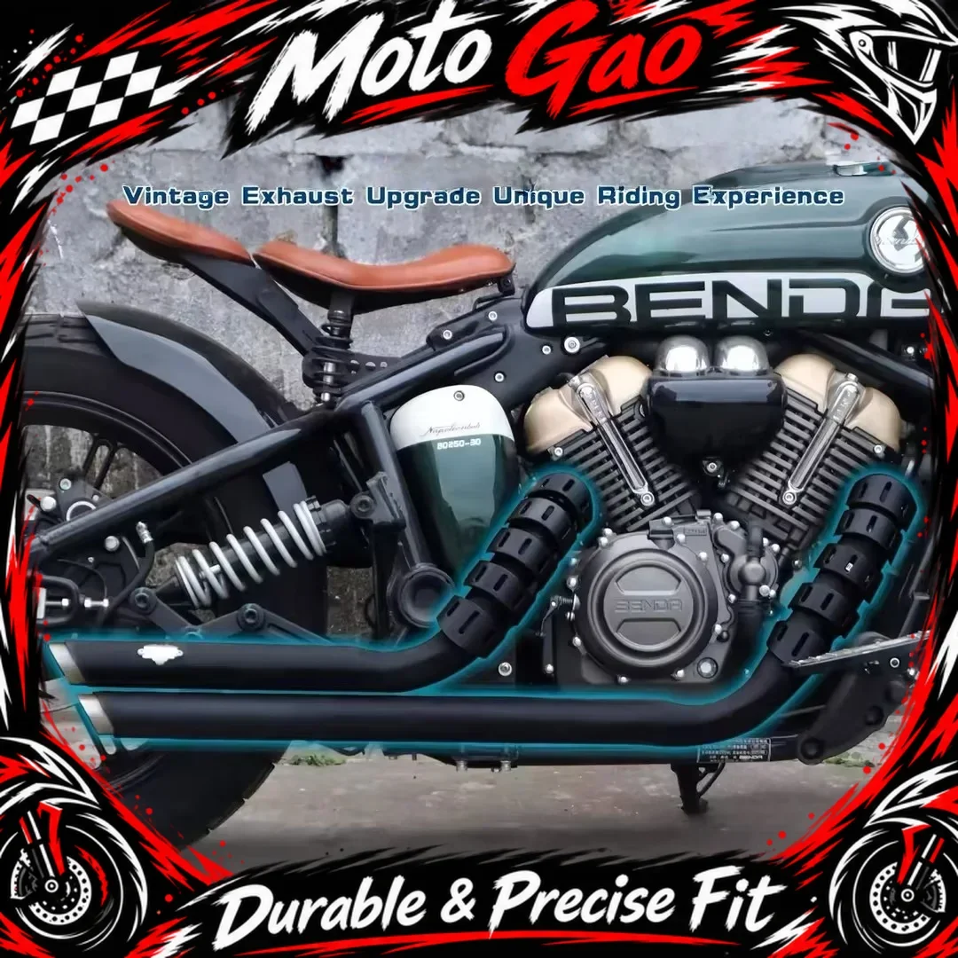 【Precise Fit】BENDA Napoleon Bob 250 Modified Full Exhaust System Mellow Low Roar Custom Bobber Accessories