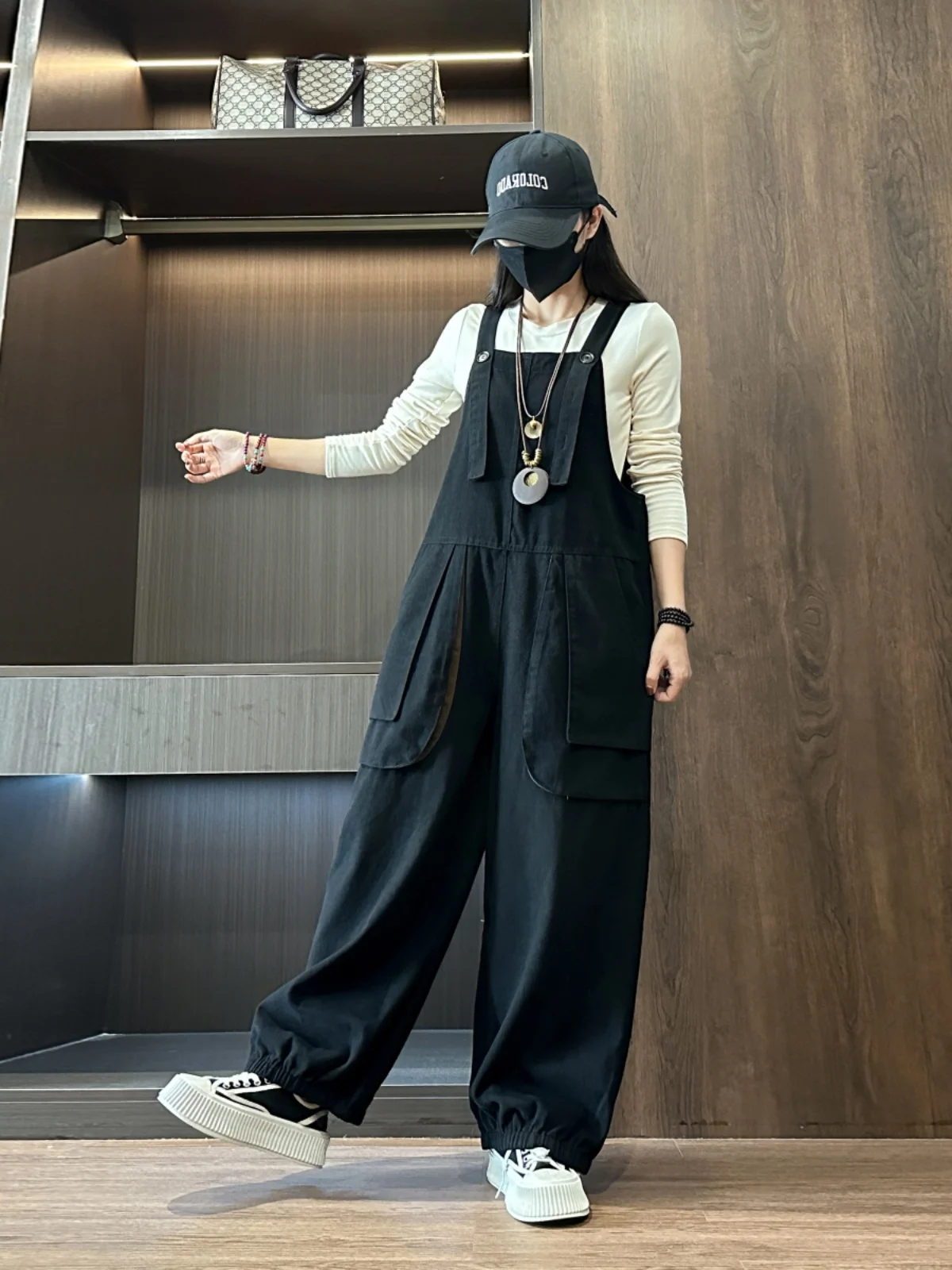 Celana One-Piece Faionable Besar Retro Ukuran Plus Penutup Perut Wanita Overall Anti Penuaan Lentera Manset Pelangsing...