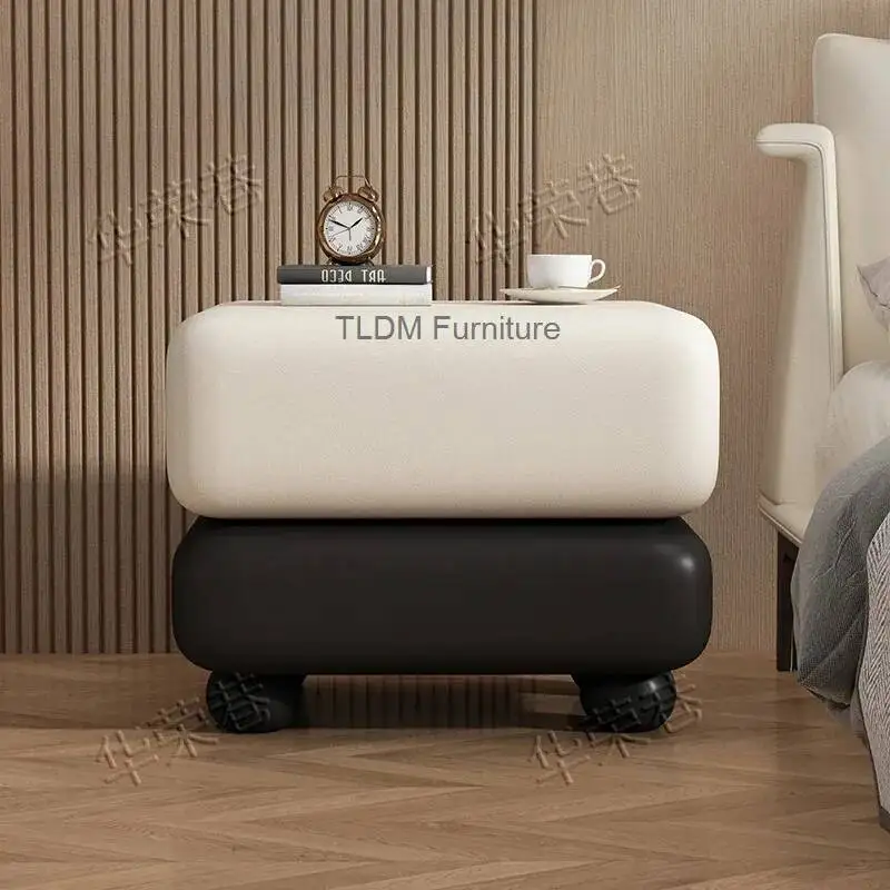 Mesa de noche nórdica vintage, almacenamiento para dormitorio, cajones italianos, mesa de noche Kawaii, mesa de noche estética de lujo, muebles para dormitorio