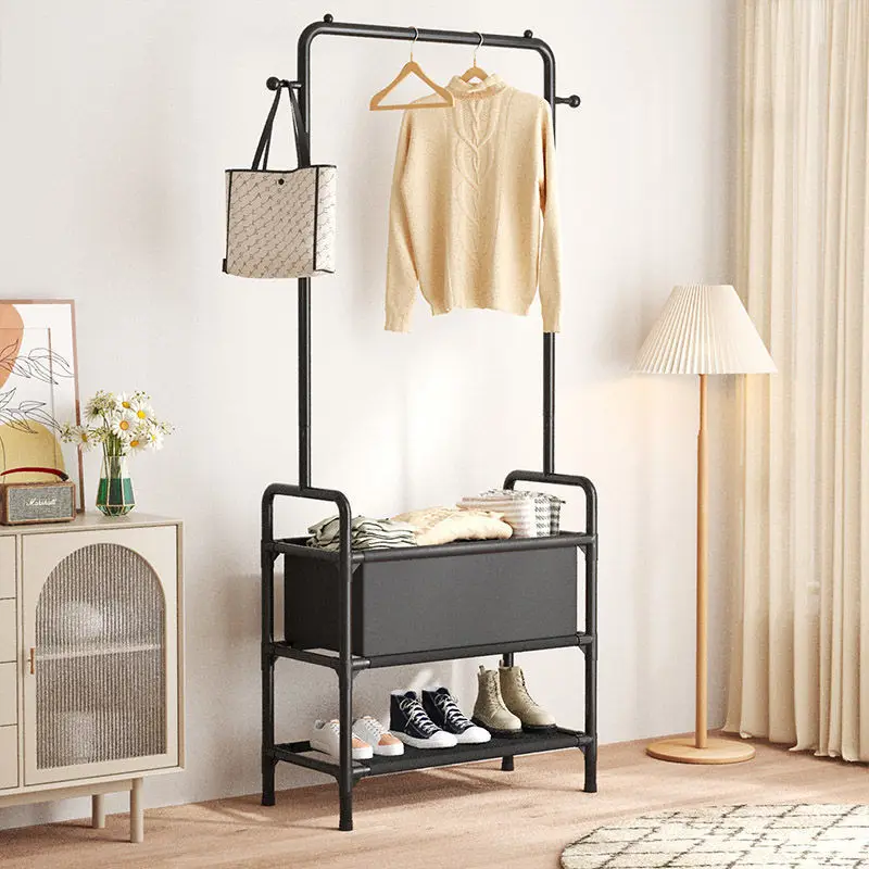 Floor to Floor Multi-Layer Clothes Rack, Vertical Bedroom, Living Room, Clothing Storage, Thick Bed with Wheel