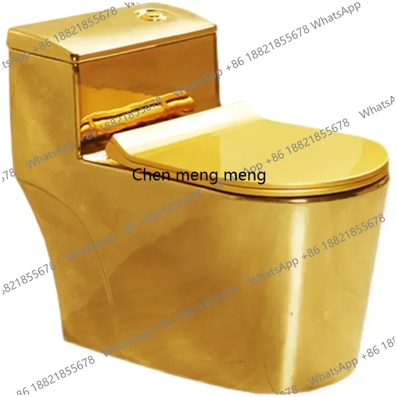 

Gold Toilet Seat Large Diameter Colorful Toilet Local Gold Toilet European Creative Gold Bathroom Decoration