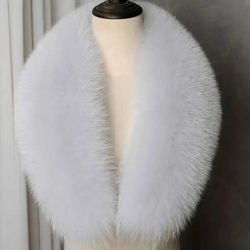 Real Fox Fur Collar Winter Luxury Thick Fur Scarf Women Furry Fur Scarves Neck Warmer Ladies Fluffy Fur Shawls Decorate For Coat