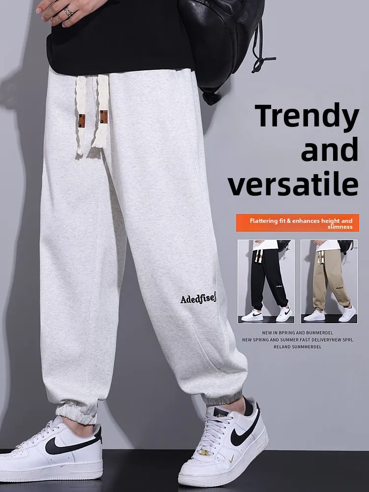 

Мужские повседневные брюки свободного кроя в американском стиле, весна 2024, джоггеры-карго с эластичным поясом, однотонные, длинные, модный тренд