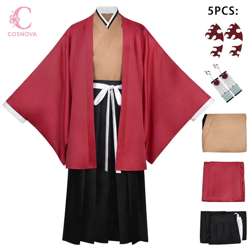 

Японский убийца демонов Yoriichi Tsugikuni, карнавальный костюм, мужское кимоно, полный комплект для мужчин, аниме-наряд, японский стиль, вечеринка на Хэллоуин