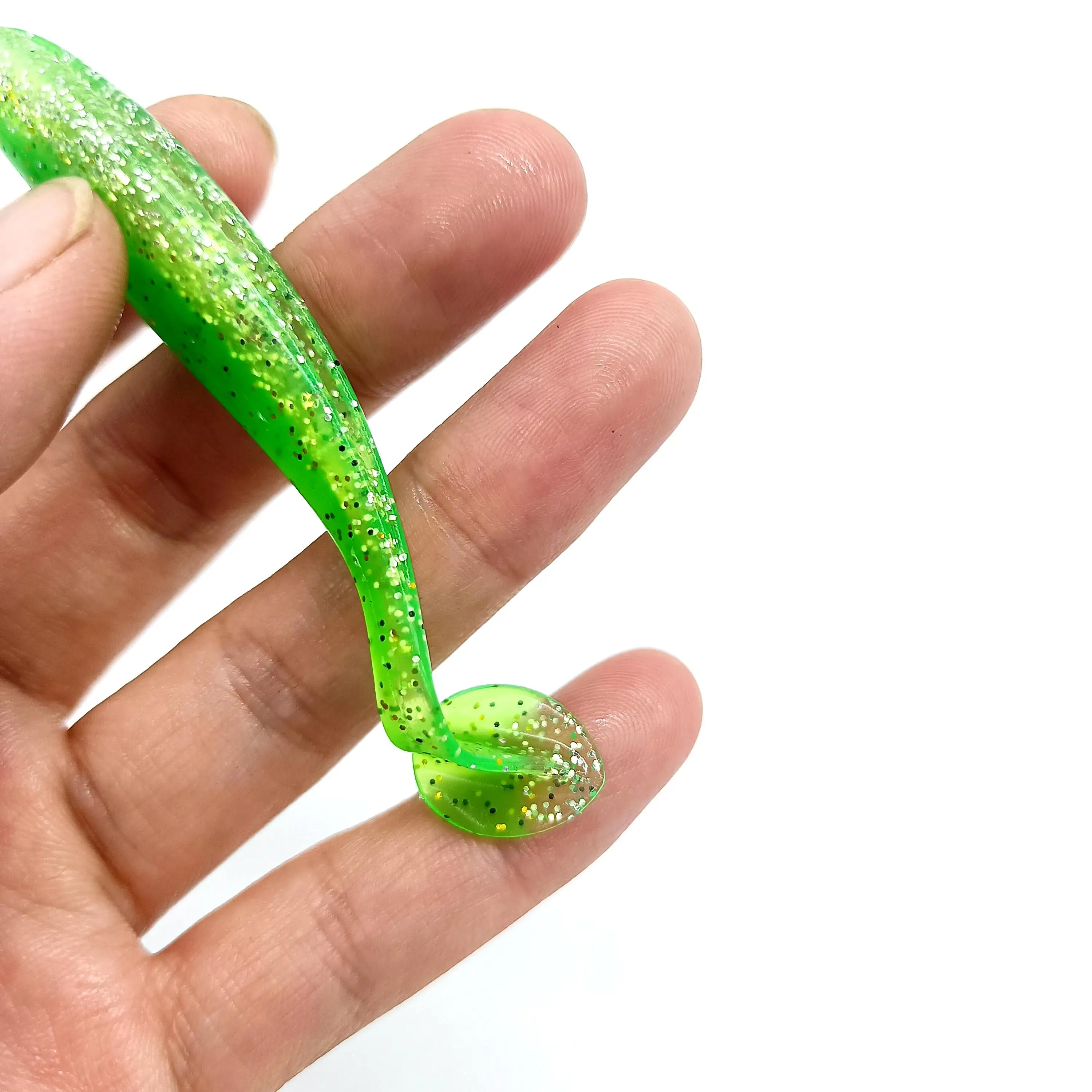DUODUOYU 5PCS Shad Wurm Weichen Köder 4,2g/90mm T Schwanz Jigging Wobbler Künstliche Silikon Swimbait Bass hecht Angelgerät – Detail 15