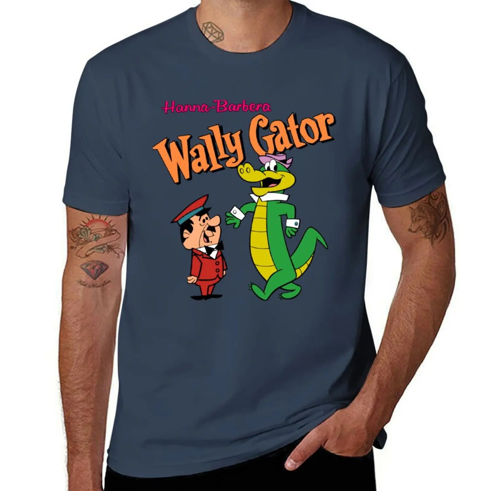 Hanna barbera Wally Gator Camiseta masculina simples camisetas para homem pacote camisetas brancas para homem gráfico engraçado camiseta