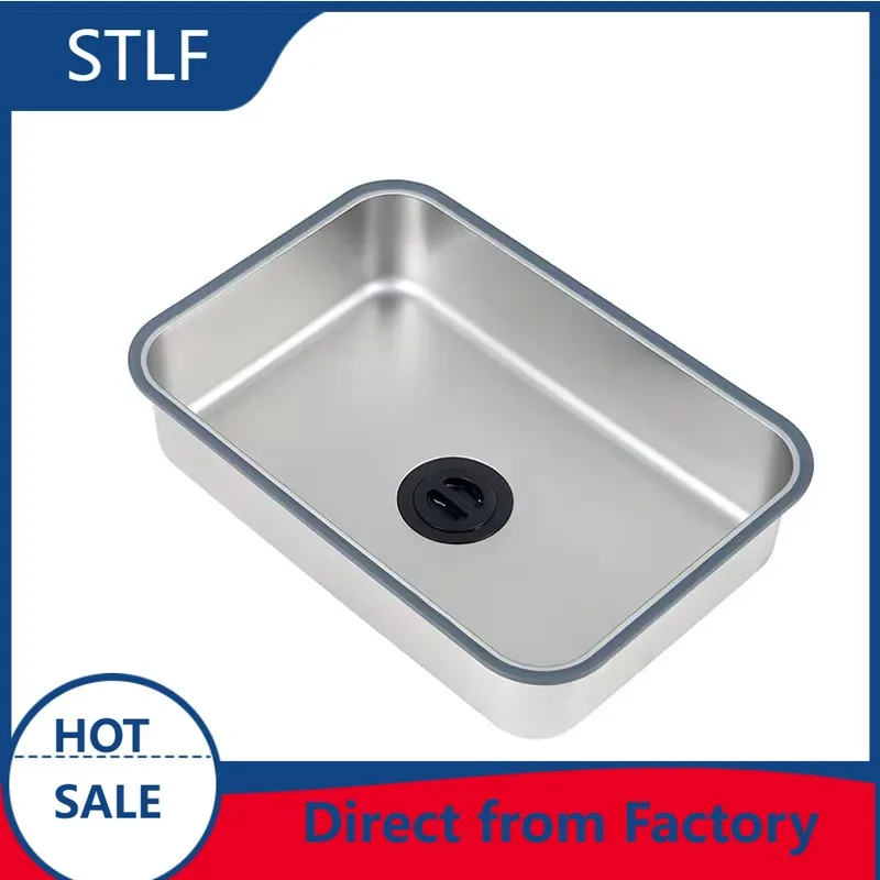 STLF  Kitchen Sink 304 Stainless Steel Nano Multifunctional Large Single Sink Four Hole Wash Table Full Sink