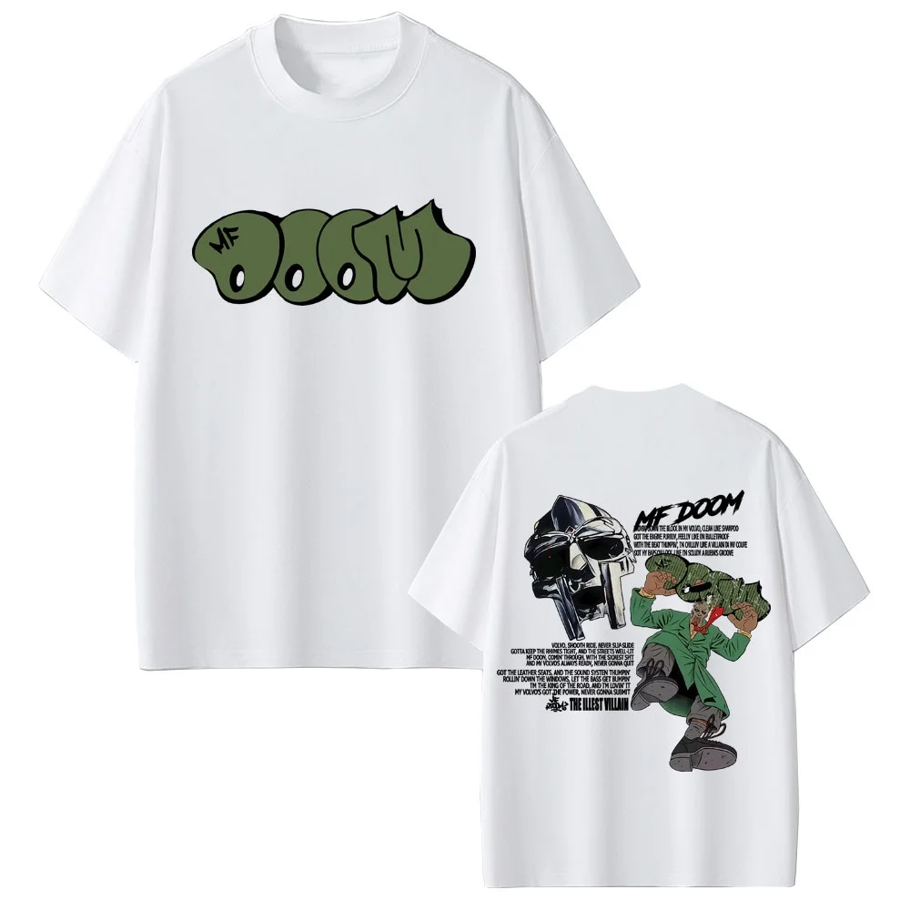 مغني الراب Mf Doom ألبوم جنون الشرير نمط تي شيرت 2025 الصيف الرجال النساء الهيب هوب موضة ريترو عادية القطن تي شيرت