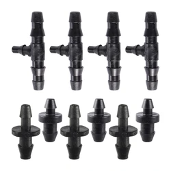 4/7mm To 3/5mm Barbed Tee End Plug Straight Black Reducing Connector Garden Orchard Greenhouse Drip-Irrigation Reducer Coupling