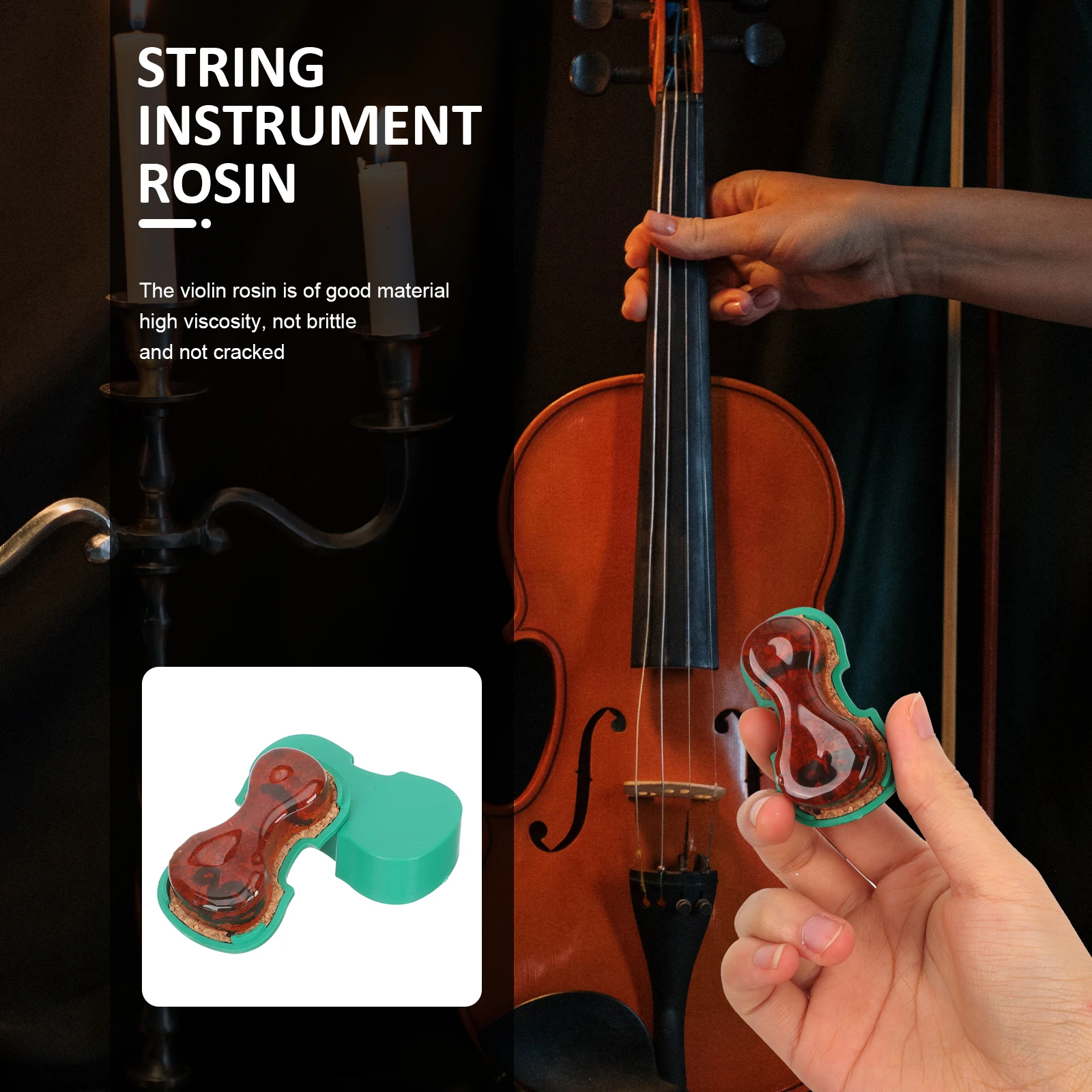 

Professional Violin Rosin For String Instrument Durable High Viscosity Not Brittle Clear Sound Portable Maintenance Tool For