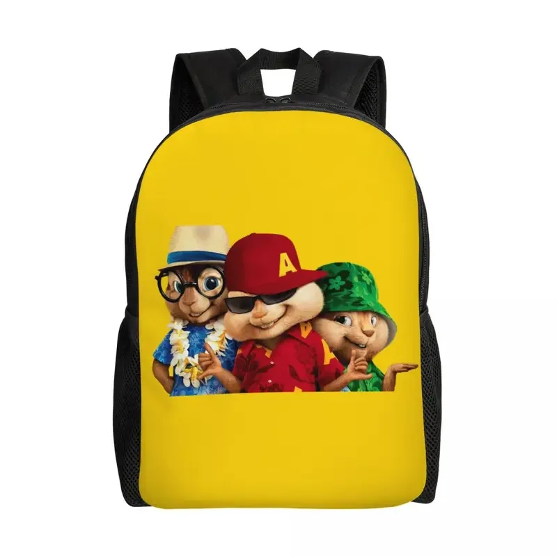 Mochila personalizada Alvin Seville Anime The Chipmunks Theodore Simon School, bolsas de viaje universitarias, bolsa de libros para computadora portátil de 15 pulgadas