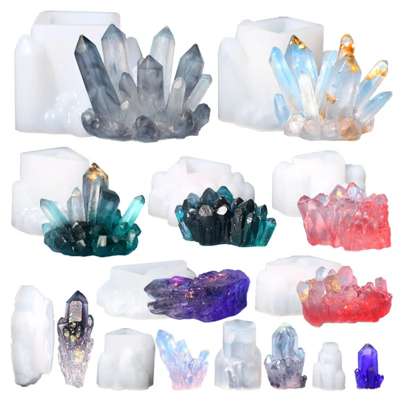 

DIY Crystal Cluster Stone Silicone Mold 3D Island Mountain Shaped Oranment Handmade Crafts Tool Epoxy Resin Mold For Jewelry