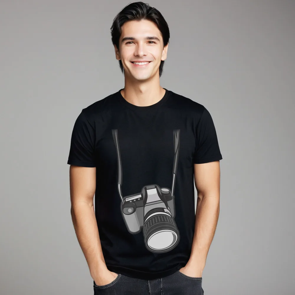 Funny Photographer Costume Shirt Camera T Shirts Husband Slogan Father Day Tops & Tees Classic T-shirts Crewneck Premium Cotton
