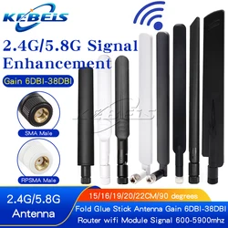 1PCS SMA dual band adhesive rod antenna 2.4G/5.8G/5G high gain 8dbI dual band WIFI router antenna omnidirectional signal antenna