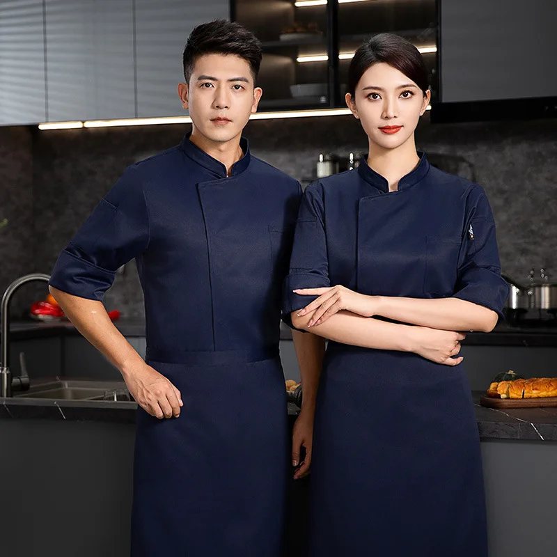 Dining Chef Overalls Three-Quarter Sleeve Premium Hotel Chinese Restaurant Restaurant Rear Kitchen Baking Cake Shop Work Wear