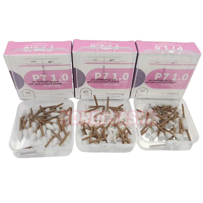 40Pcs/box Dental Enhance Polishing Cups Points Discs Grinding Heads RA Shank Composite Polishing 1-Step Finishing System