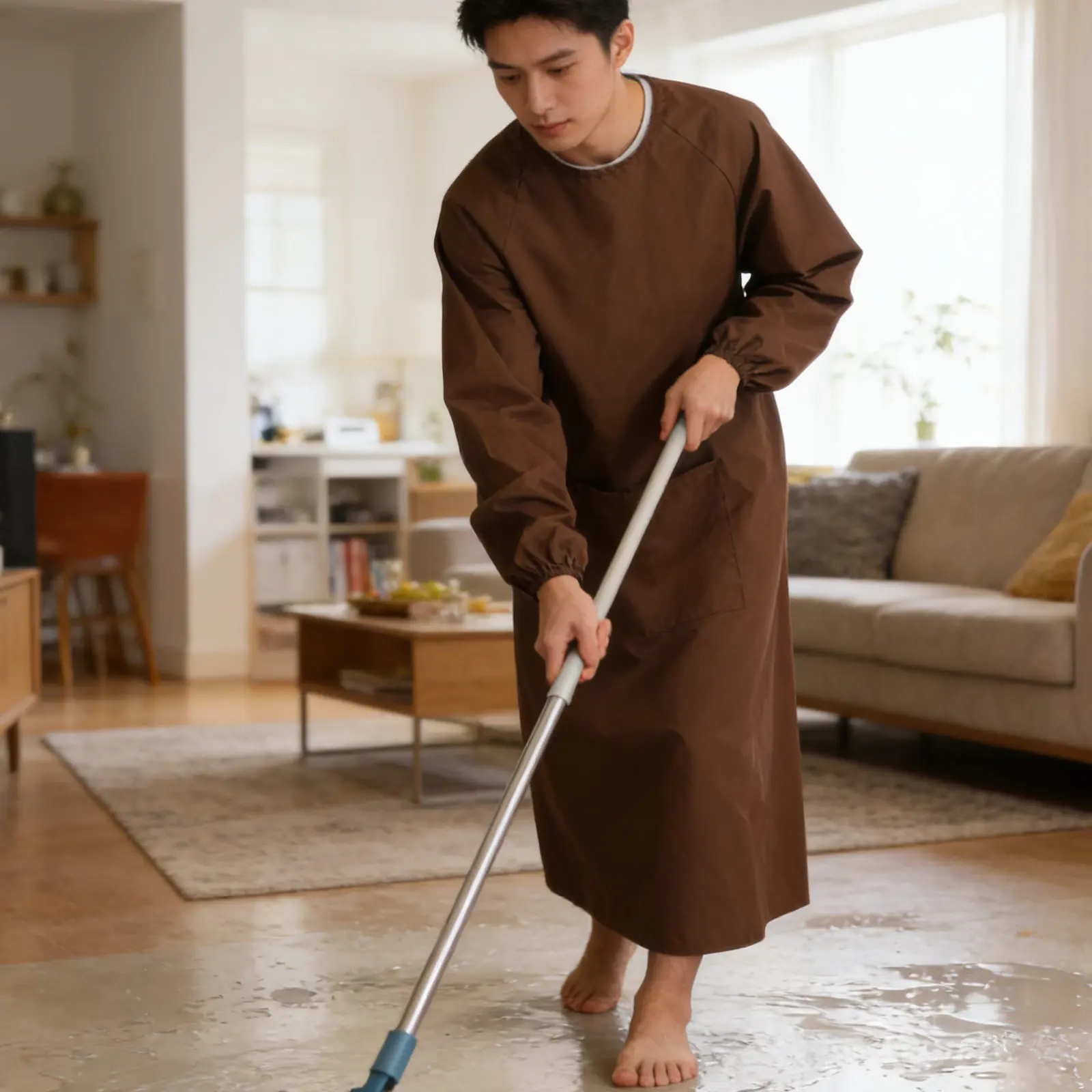 

Водонепроницаемый кухонный фартук с длинными рукавами 120x120 см, маслоотталкивающий фартук для готовки, выпечки, уборки и работы