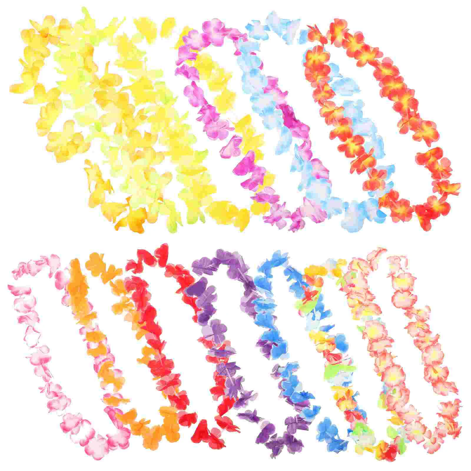 

50PCS Wreath Flower Necklace Hawaii Garland Hawaiian Luau Gathering Birthday Room Decoration Lightweight