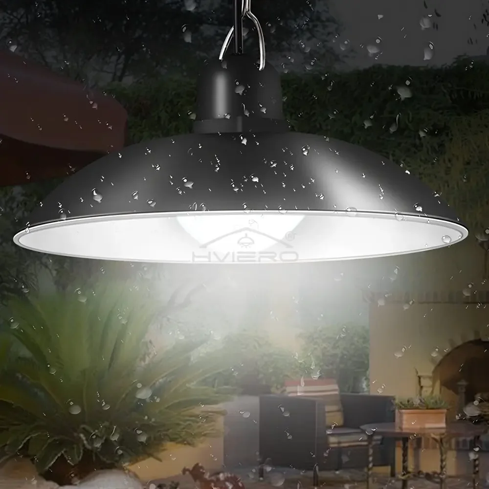 LED Solar Chandelier Retro Bulb Lamp Double Head Remote Control Outdoor Indoor Landscape Pavilion Living Room Decoration Light