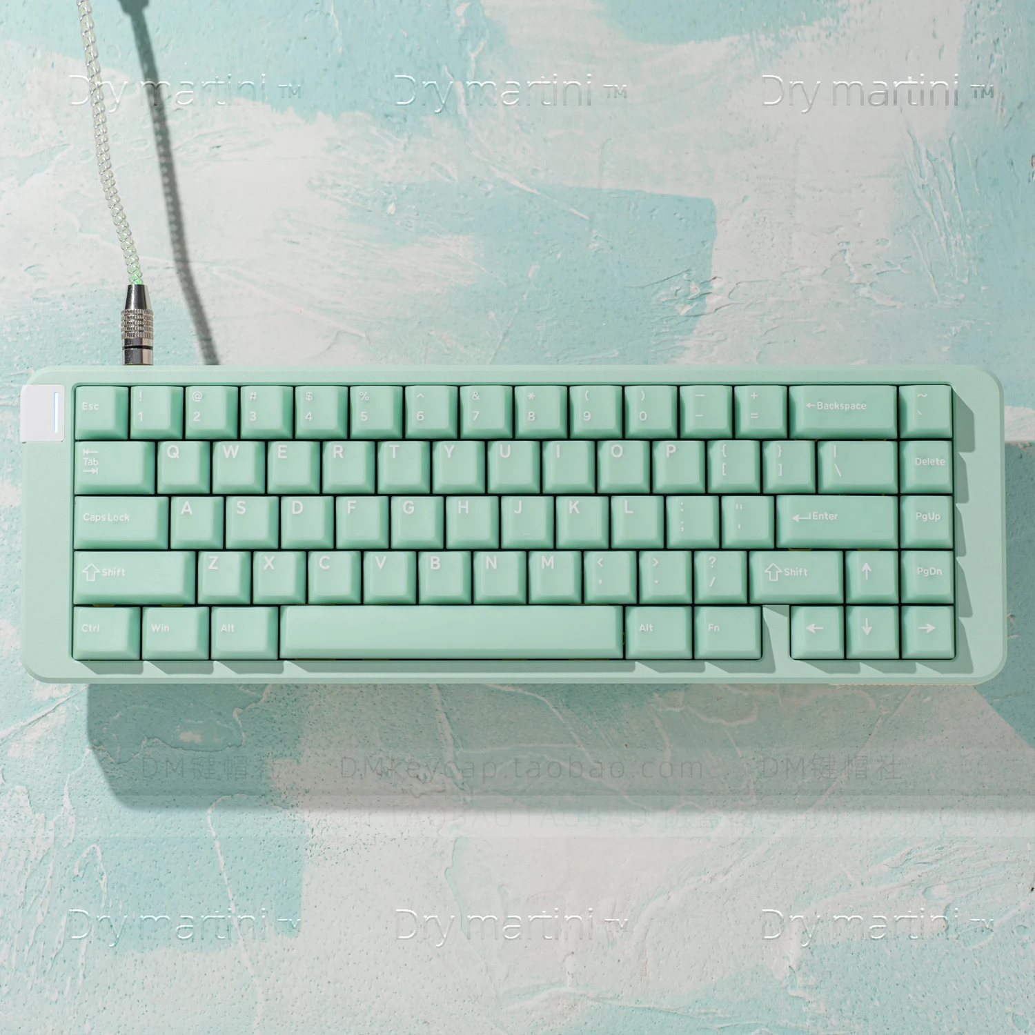 Han sapphire keycap original closed character ABS semi-permeable milk green minimalist two-color injection molding 68 75 98